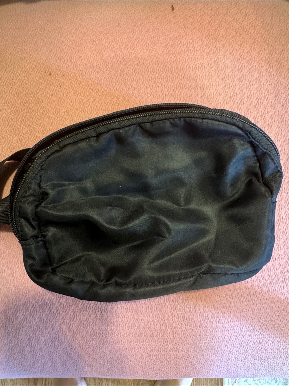 Men's Black Zip-Top Crossbody Pouch - Unbranded